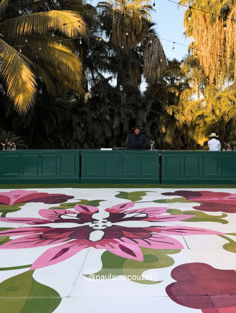 Handpainted dancefloor weddings cabo1